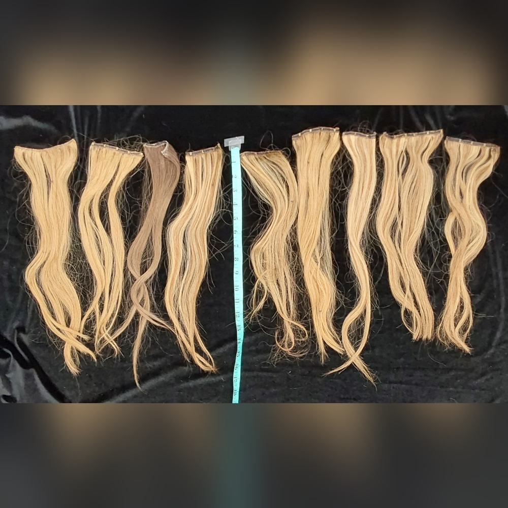 Human Hair Extensions. #2 - Pack of 9 Dark Blonde